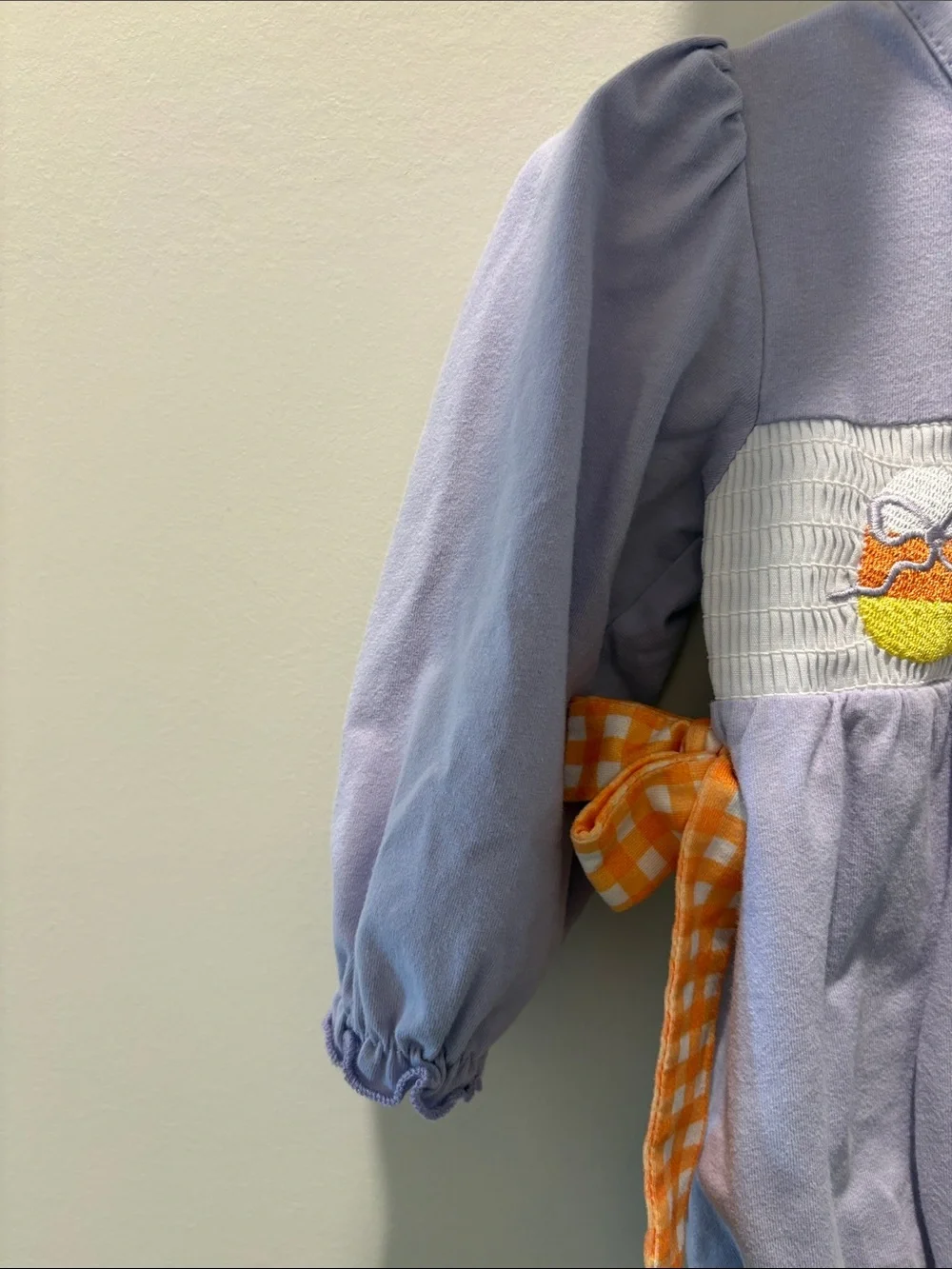 Girls Halloween/Fall One-Piece Bubble with Orange Gingham Bows